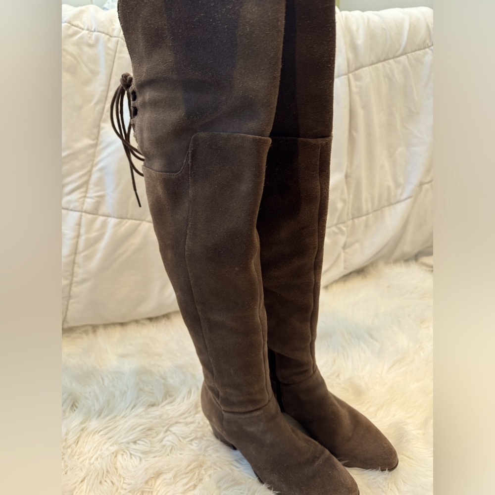 ALDO Suede Leather Over-the-Knee Boot in Taupe